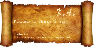 Káposzta Annamária névjegykártya