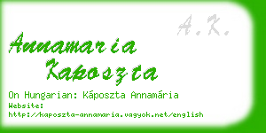 annamaria kaposzta business card