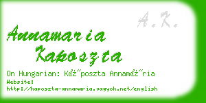 annamaria kaposzta business card